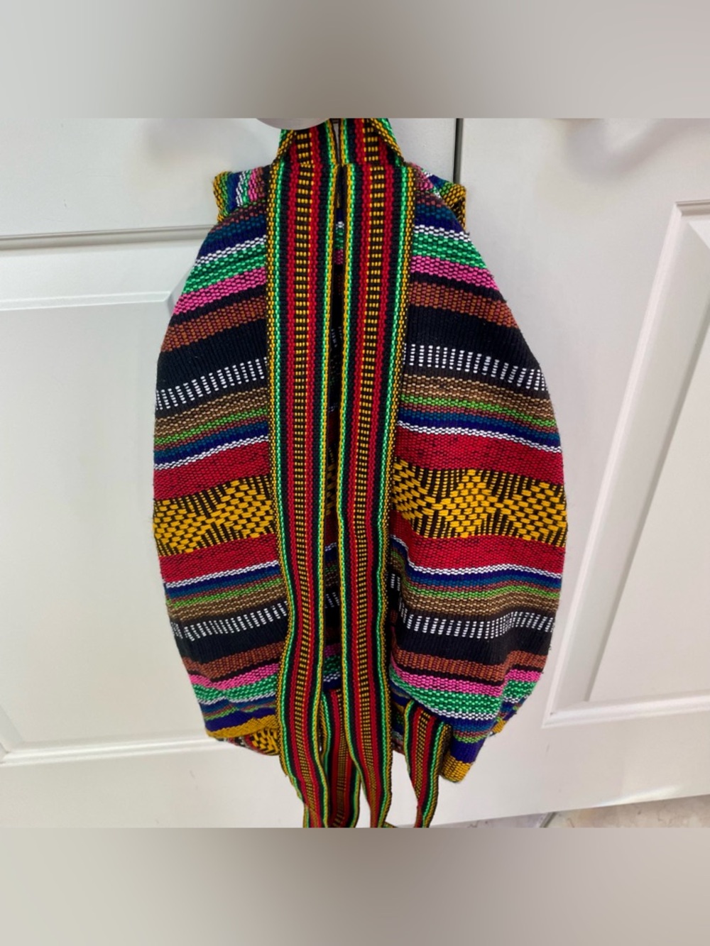 NWOT Artesanias Pinzon Mexican Woven Colorful Blanket Bag Backpack Boho Festival - Picture 5 of 12